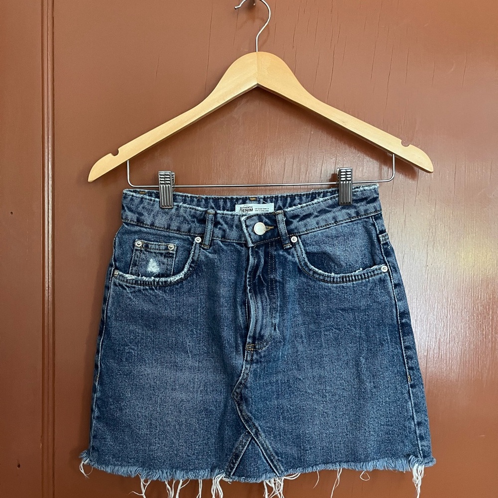 Zara Denim Mini Skirt, Trafaluc authentic denim.